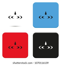 Falling water drop flat vector icon.