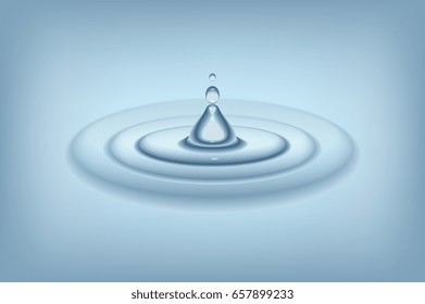 Falling water drop. Illustration can be used as background. Graphic concept for your design.