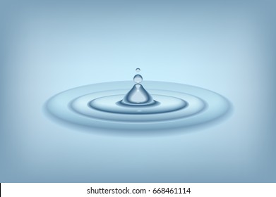 Falling water drop. Illustration can be used as background. Graphic concept for your design