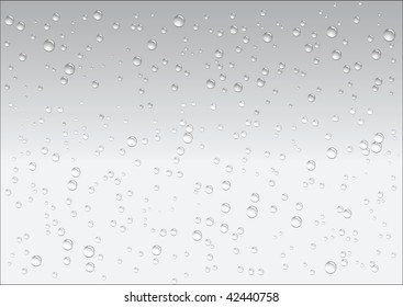 Fallende Wassertropfen auf grauem und weißem Hintergrund