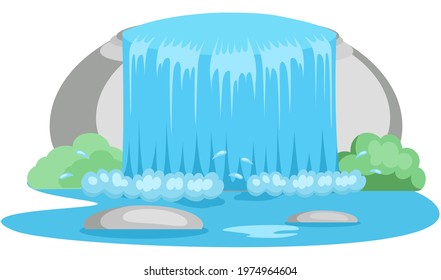 Falling Water River Waterfall Falls Cliff Stock Vector (Royalty Free ...