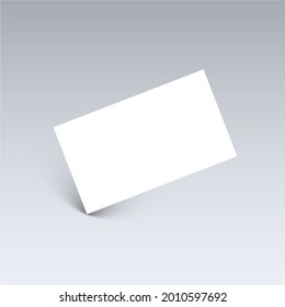 Falling White Business Card With Shadow. Blank Branding Reactangle Paper Card. Mockup Template Design For Identity Of Company, Corporation. Vector Illustration