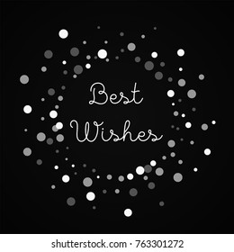 Falling white dots Best Wishes greeting card on red background.fine vector illustration.