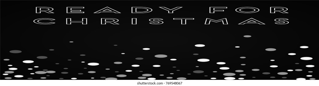 Falling white dots Ready for Christmas greeting card on black background.classy vector illustration.