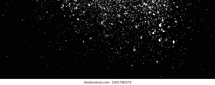 Falling white snow flakes background