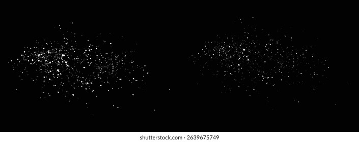 Falling white snowflakes isolated splatter background design