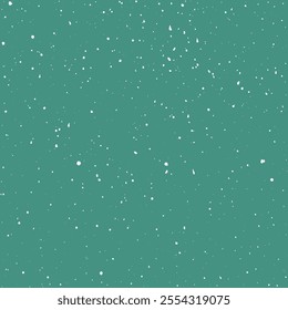 Falling winter snow green sky background. An abstract festive season snowfall backdrop.