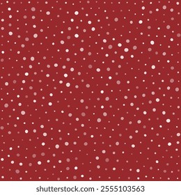 Falling winter snowflakes red sky background. An abstract festive season snowfall backdrop.