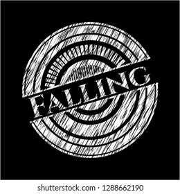 Falling written on a chalkboard