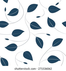 Fallling leaves in a seamless pattern .