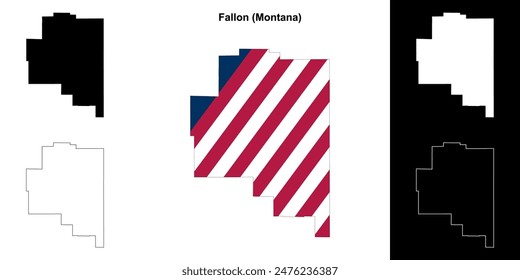 Fallon County (Montana) outline map set