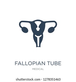fallopian tube icon vector on white background, fallopian tube trendy filled icons from Medical collection, fallopian tube vector illustration