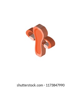 Fallopian tube isometric left top view 3D icon