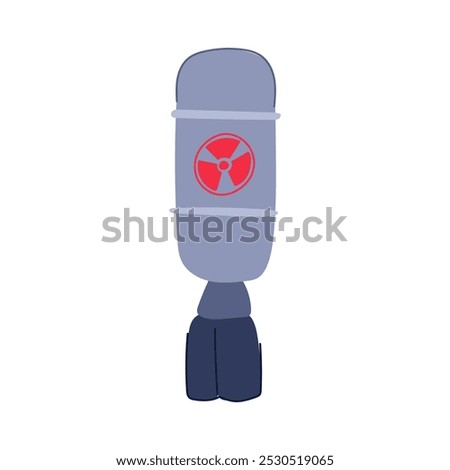 fallout atomic bomb cartoon. hiroshima nagasaki, manhattan trinity, warhead blast fallout atomic bomb sign. isolated symbol vector illustration