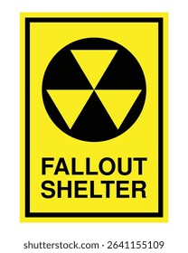 Fallout Shelter Sign – Nuclear Safety Symbol, Emergency Protection Indicator, Radiation Hazard Awareness Notice
