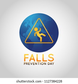 Falls Prevention Day Vector Logo Icon Illustration