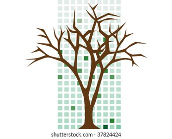 Fall/winter tree with geometric design