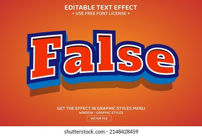 False 3D editable text effect template