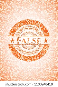 False abstract orange mosaic emblem