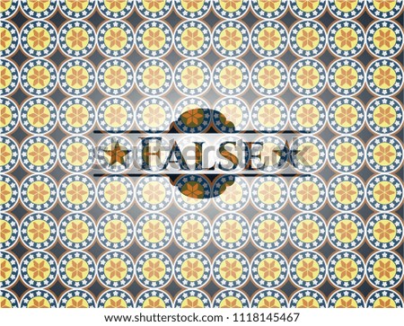 False arabesque badge. arabic decoration.