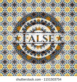False arabesque style badge. arabic decoration.