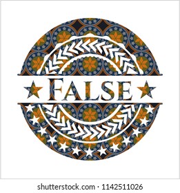 False arabic badge. Arabesque decoration.