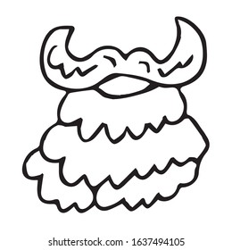 False beard and mustache. Doodle style. Vector illustration.