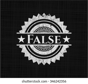 False chalkboard emblem on black board