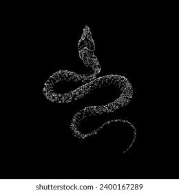 false cobra hand drawing vector isolated on black background.