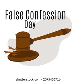 False Confession Day, Idea For Poster, Banner, Flyer Or Postcard Vector Illustration