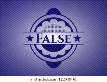 False emblem with denim high quality background