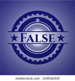 False emblem with denim texture