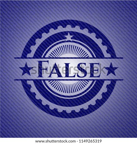 False emblem with denim texture