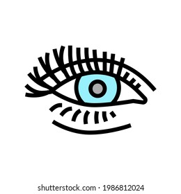vector de icono de color de pestañas falsas. signo de pestañas falsas. ilustración de símbolo aislado