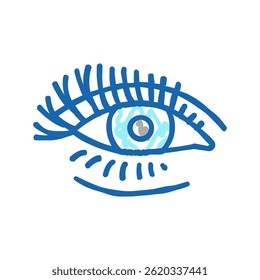 false eyelashes doodle icon sketch vector. false eyelashes sign. isolated symbol illustration