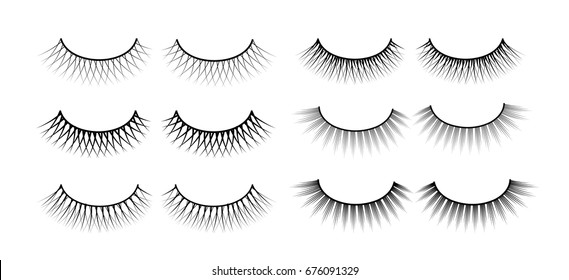 False eyelashes. Fake the cilia. A collection of six sets.