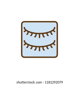 False eyelashes filled outline icon, line vector sign, linear colorful pictogram isolated on white. Mascara symbol, logo illustration. Pixel perfect vector graphics