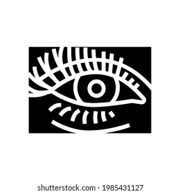 false eyelashes glyph icon vector. false eyelashes sign. isolated contour symbol black illustration