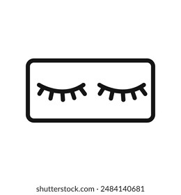 False eyelashes icon black and white vector sign