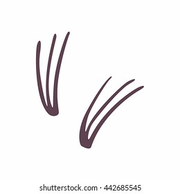 False eyelashes icon in cartoon style on a white background