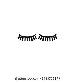 False eyelashes icon outline collection in black