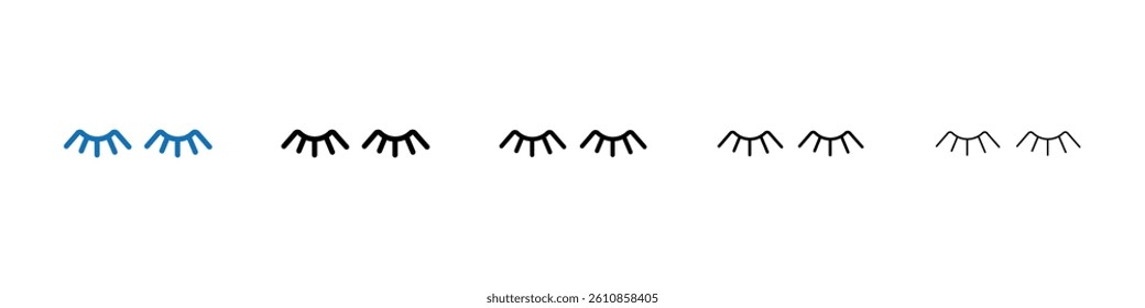 False eyelashes icon Outline vector logo for web ui