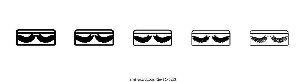 Conjunto de marcas de logotipo de contorno delgado de icono de pestañas falsas