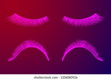 False eyelashes. Mascara decorative element vector illustration