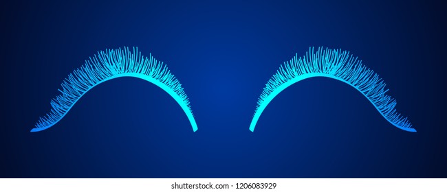 False eyelashes. Mascara decorative element vector illustration