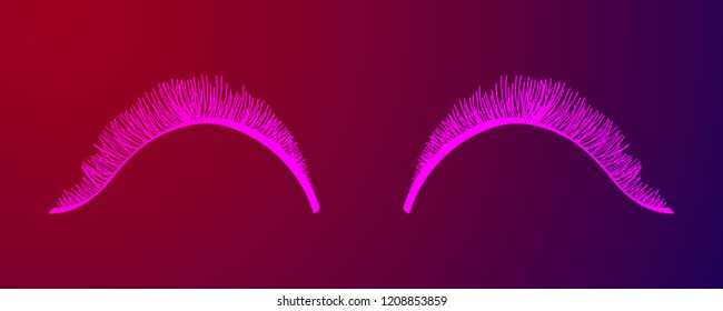 False eyelashes. Mascara decorative element vector illustration