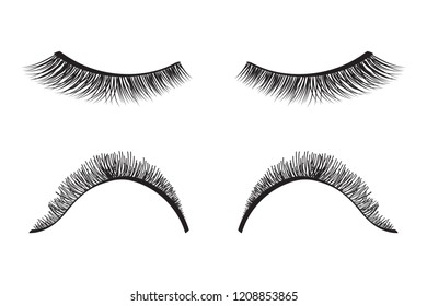 False eyelashes. Mascara decorative element vector illustration