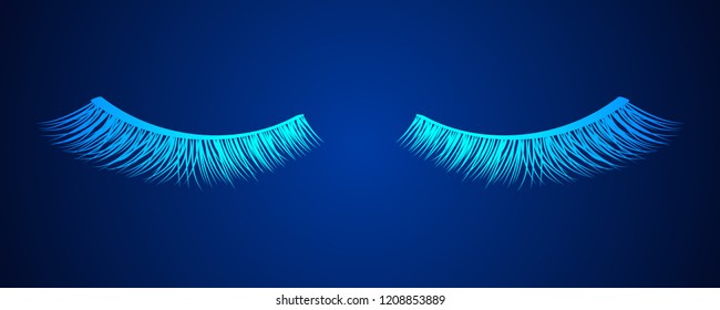 False eyelashes. Mascara decorative element vector illustration