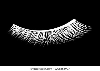 False eyelashes. Mascara decorative element vector illustration