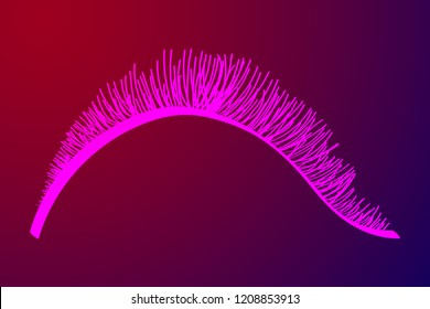 False eyelashes. Mascara decorative element vector illustration